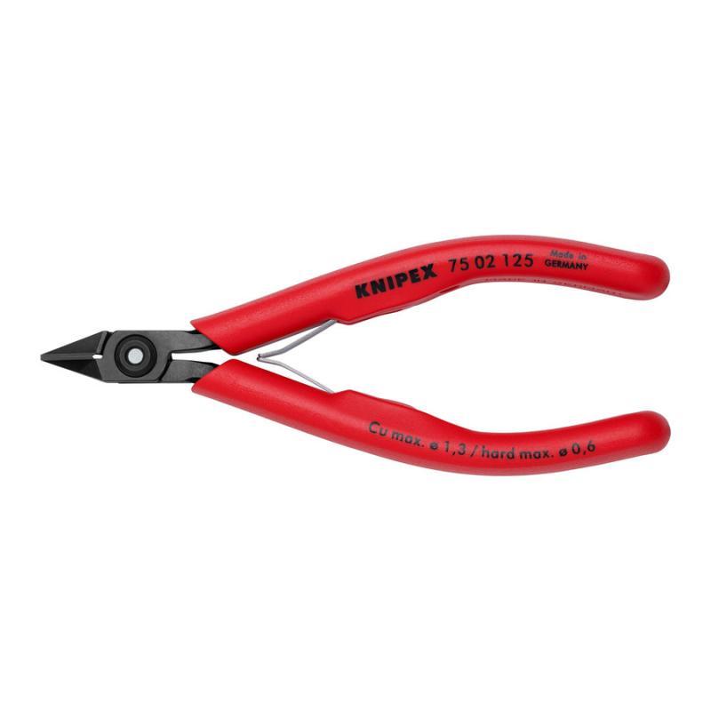 KNIPEX 75 02 125 Tronchese laterale per elettronica rivestiti in resina sintetica brunita 125 mm