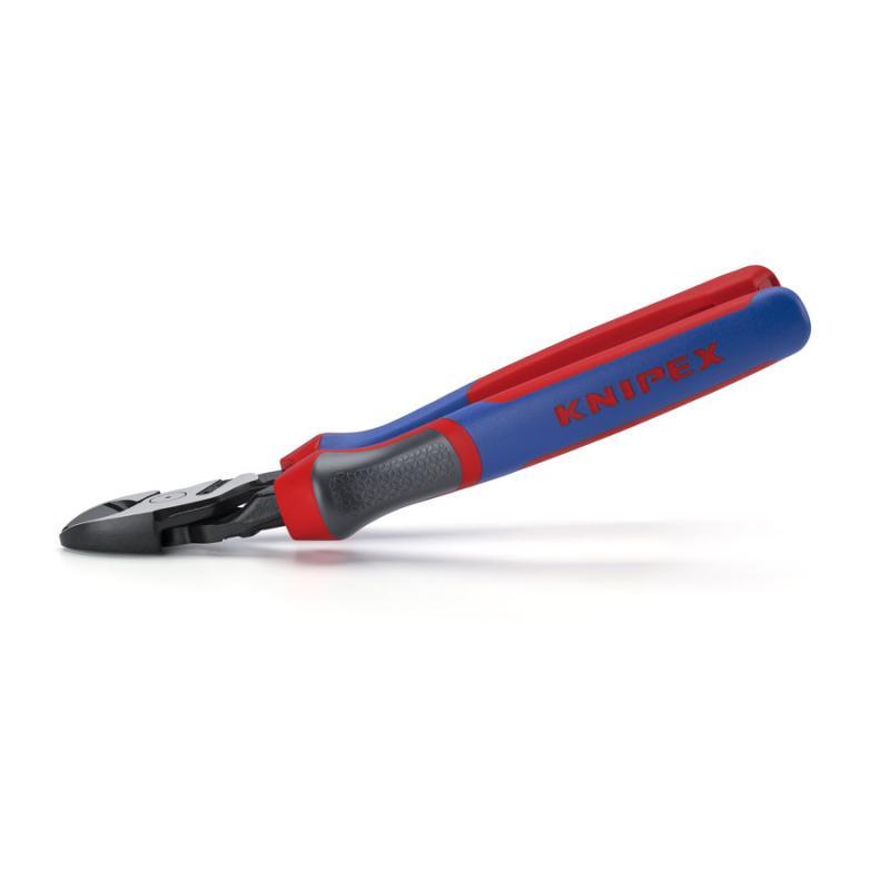 KNIPEX 74 22 200 Tronchese laterale per meccanica tipo forte con manici comfort atramentata nera 200 mm