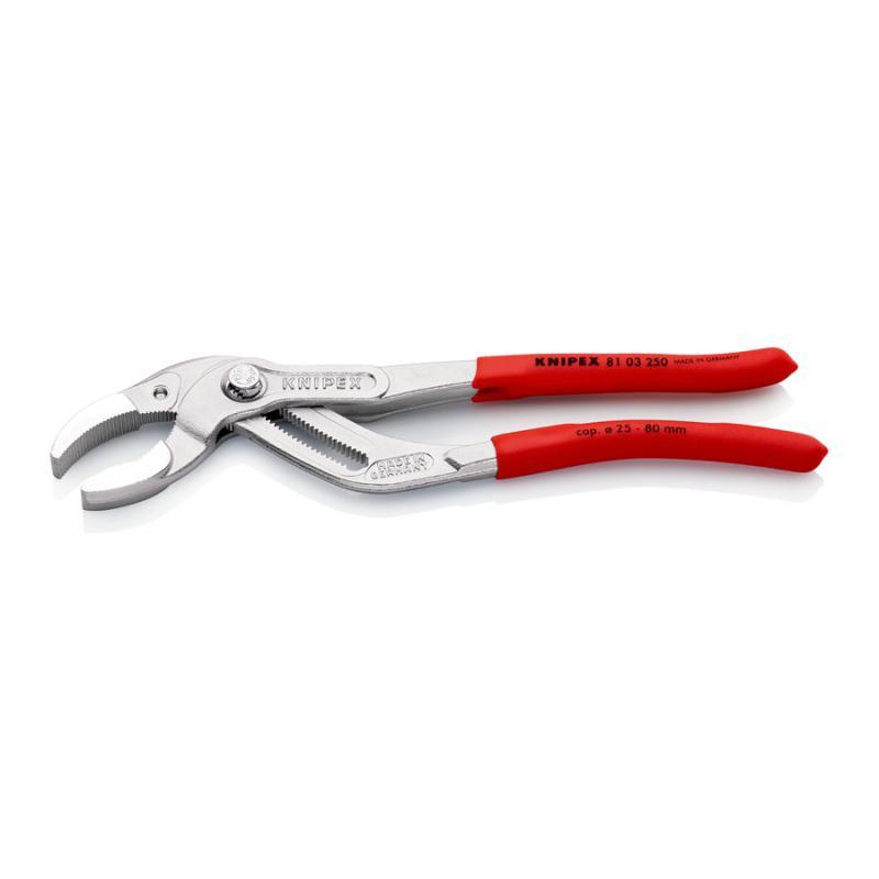 KNIPEX 81 03 250 SB Pinza per sifone e connettore rivestiti in resina sintetica antiscivolo cromata 250 mm in confezione Self-service