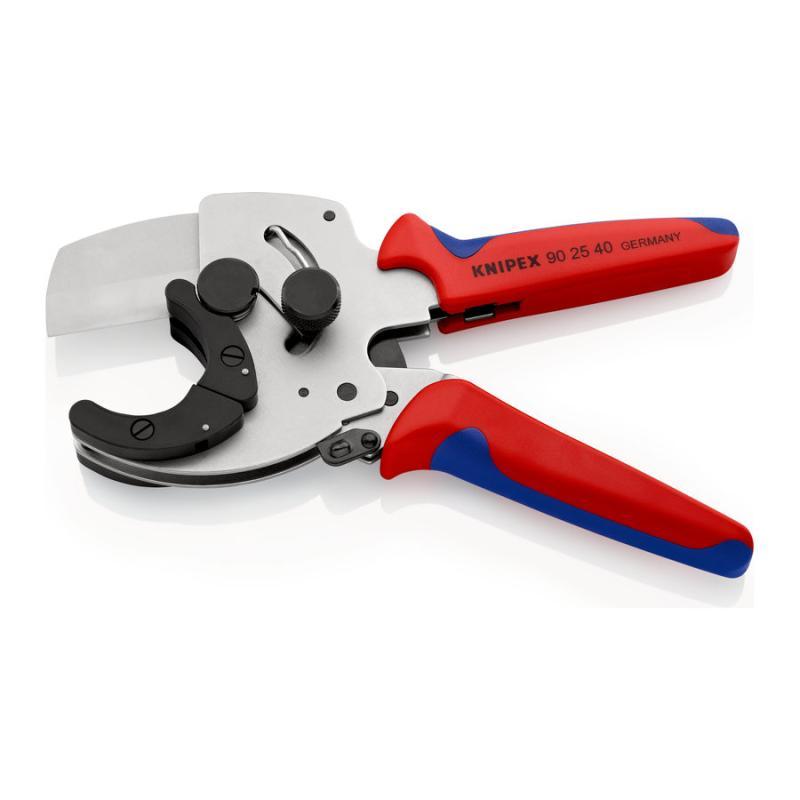 KNIPEX 90 25 40 Tagliatubi per tubi di plastica ad elevato spessore con impugnature multicomponente cromata 210 mm