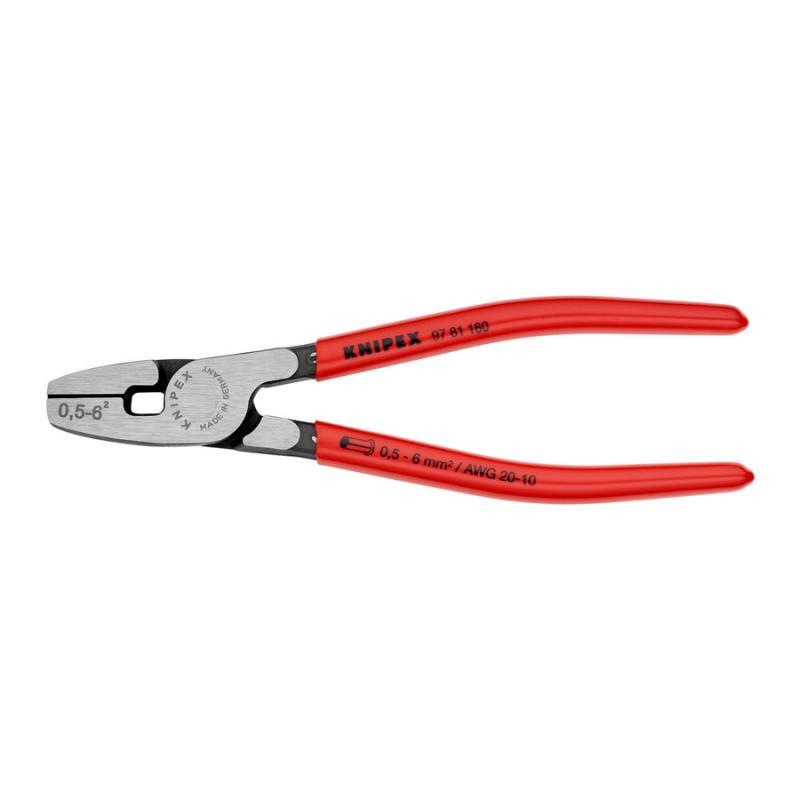 KNIPEX 97 81 180 Crimpatrici per terminali a bussola per crimpaggio frontale rivestiti in resina sintetica 180 mm