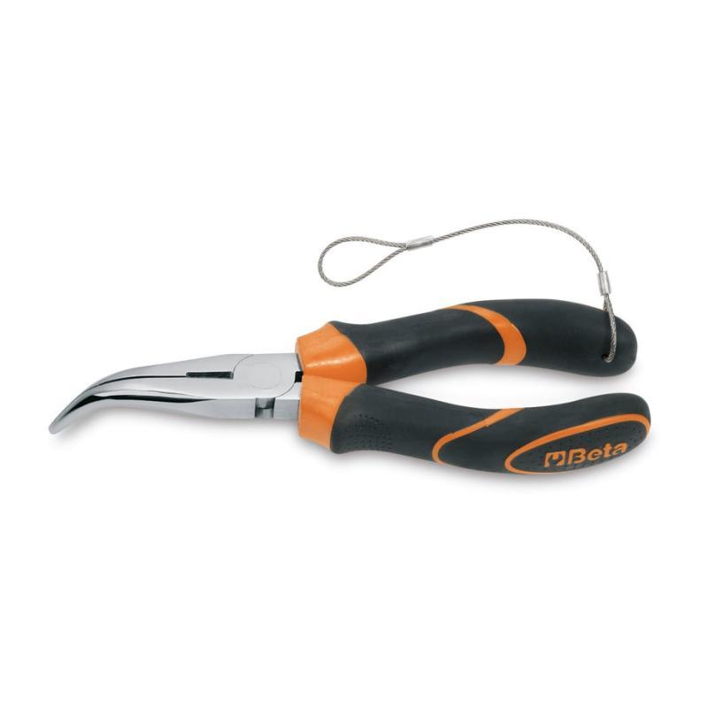 Pinze A Becchi Mezzotondi Lunghissimi Piegati Zigrinati Impugnatura Bimateriale H-Safe 1168BM-HS 200 Beta H-SAFE 011684040