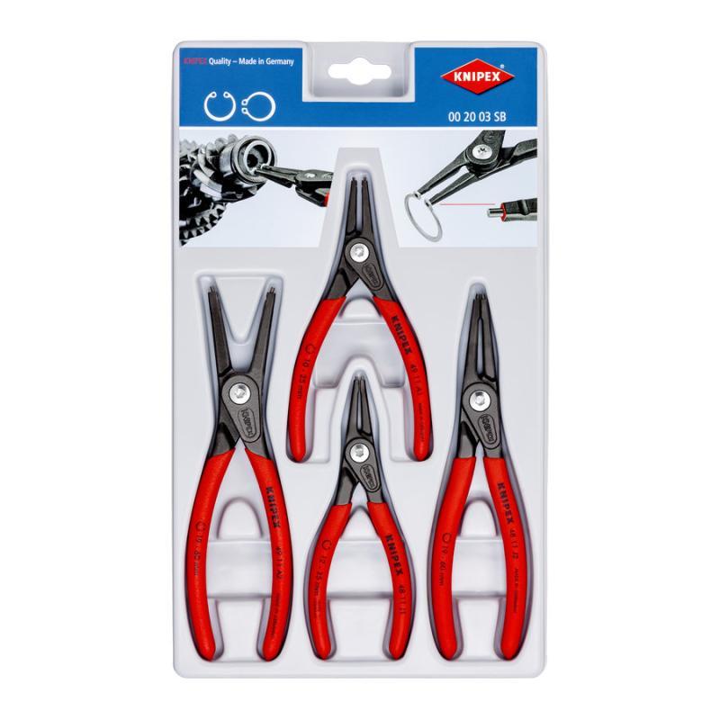 KNIPEX 00 20 03 SB Assortimento di pinze di precisione per anelli di sicurezza 4 pezzi