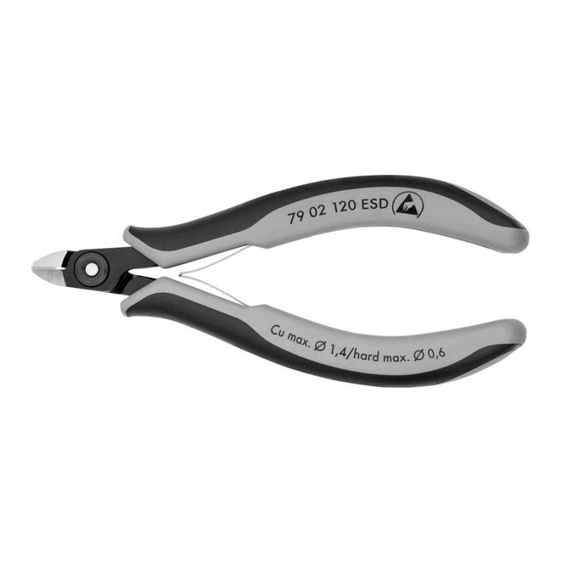 KNIPEX 79 02 120 ESD Tronchese laterale di precisione per elettronica ESD con impugnature multicomponente brunita 120 mm