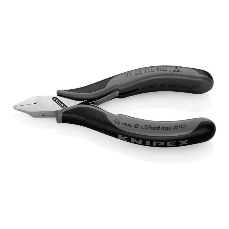 KNIPEX 77 52 115 ESD Tronchesi laterali per elettronica ESD con cerniera passante con impugnature multicomponente 115 mm