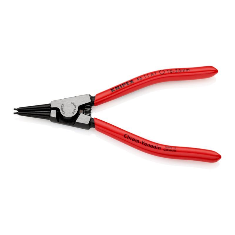 KNIPEX 46 11 A1 Pinza per anelli di sicurezza per anelli di sicurezza esterni su alberi rivestiti in resina sintetica atramentata nera 140 mm