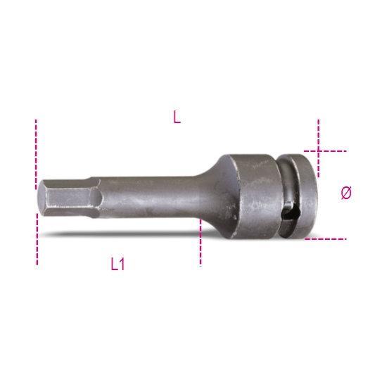 Chiavi A Bussola Macchina Maschio Esagonale Con Quadro Femmina 1/2" Fosfatate 720ME Beta
