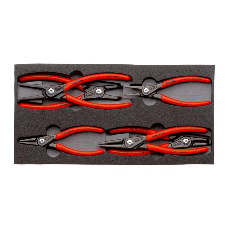 KNIPEX 00 20 01 V02 Assortimento di pinze di precisione per anelli di sicurezza in inserti di materiale espanso 6 pezzi