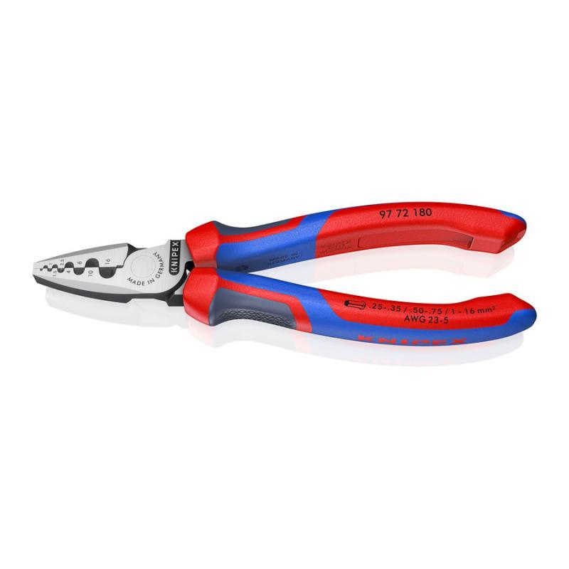 KNIPEX 97 72 180 Crimpatrici per terminali a bussola con manici comfort 180 mm