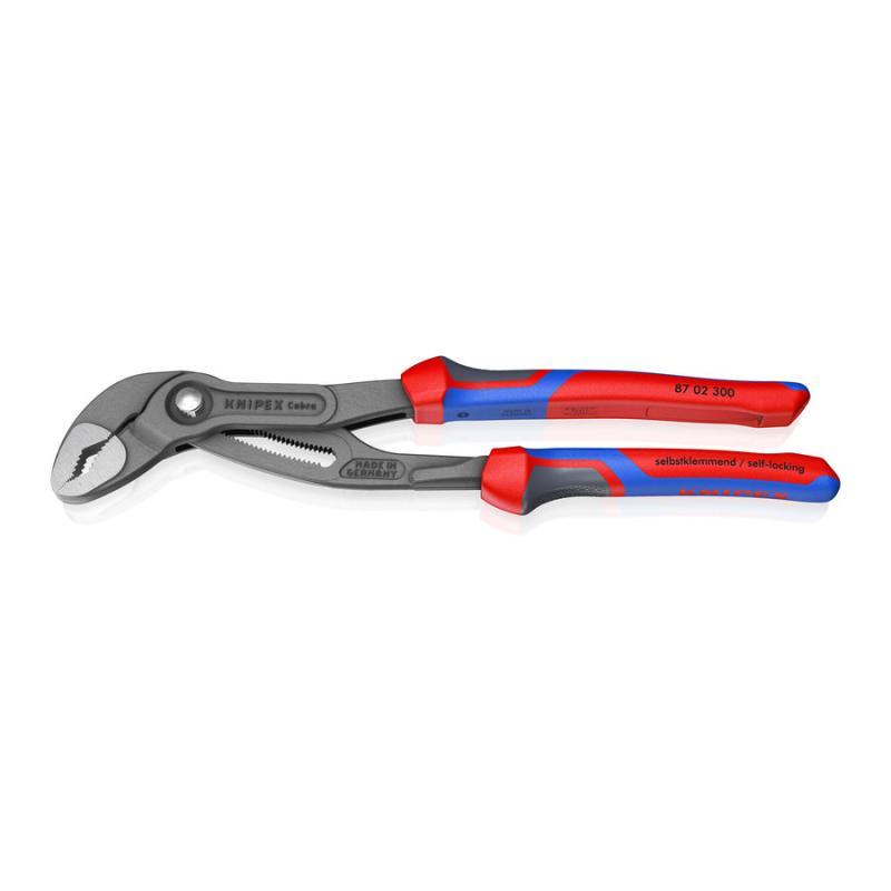 KNIPEX 87 02 300 SB Cobra® Pinza regolabile di nuova generazione per tubi e dadi con manici comfort bonderizzata grigia 300 mm in confezione Self-service
