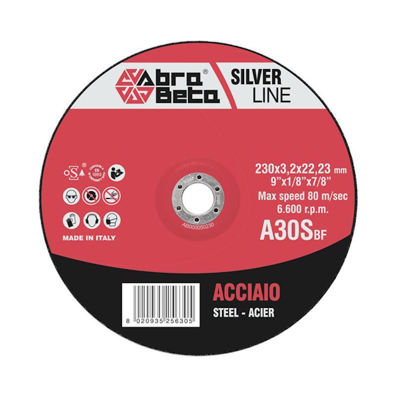 Disco Da Taglio A Centro Depresso Per Acciaio A30S Linea SILVER ABRABETA