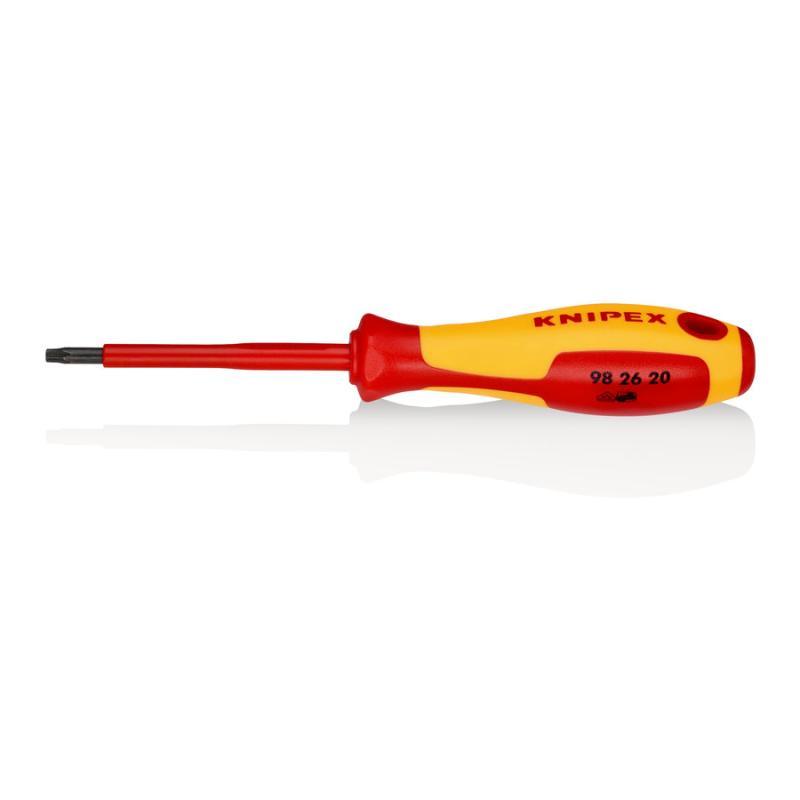 KNIPEX 98 26 20 Giraviti per elettricisti per viti Torx® impugnatura isolante, in materiale bicomponente, collaudato VDE brunita 185 mm