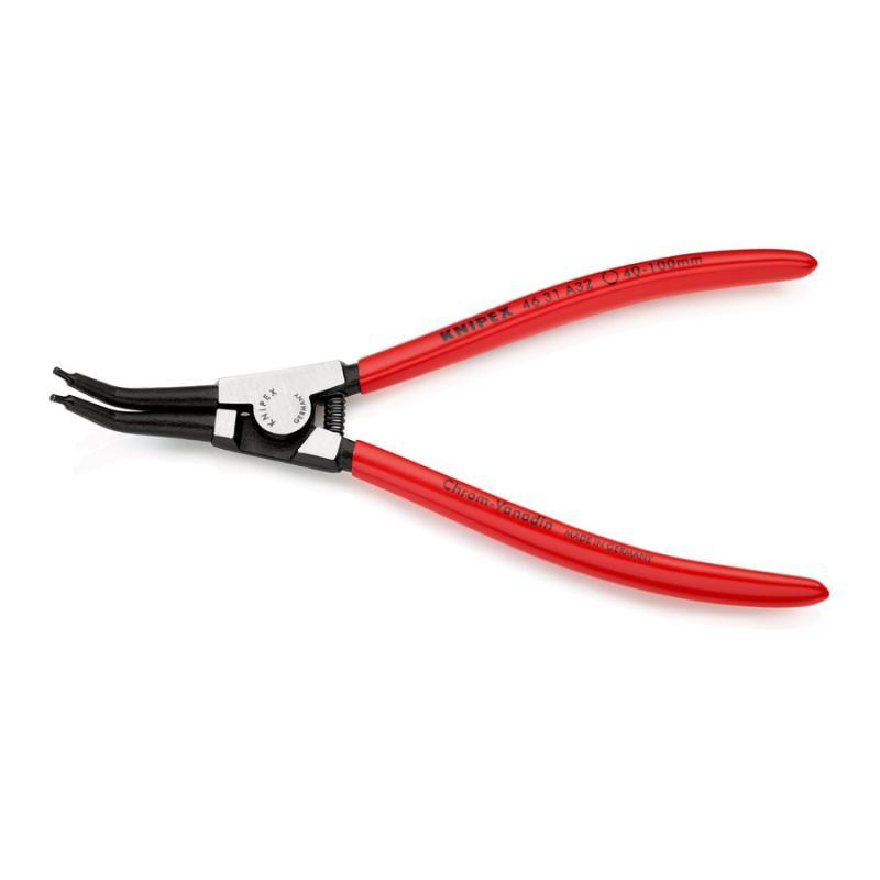 KNIPEX 46 31 A32 Pinza per anelli di sicurezza per anelli di sicurezza esterni su alberi angolazione a 45° rivestiti in resina sintetica atramentata nera 210 mm