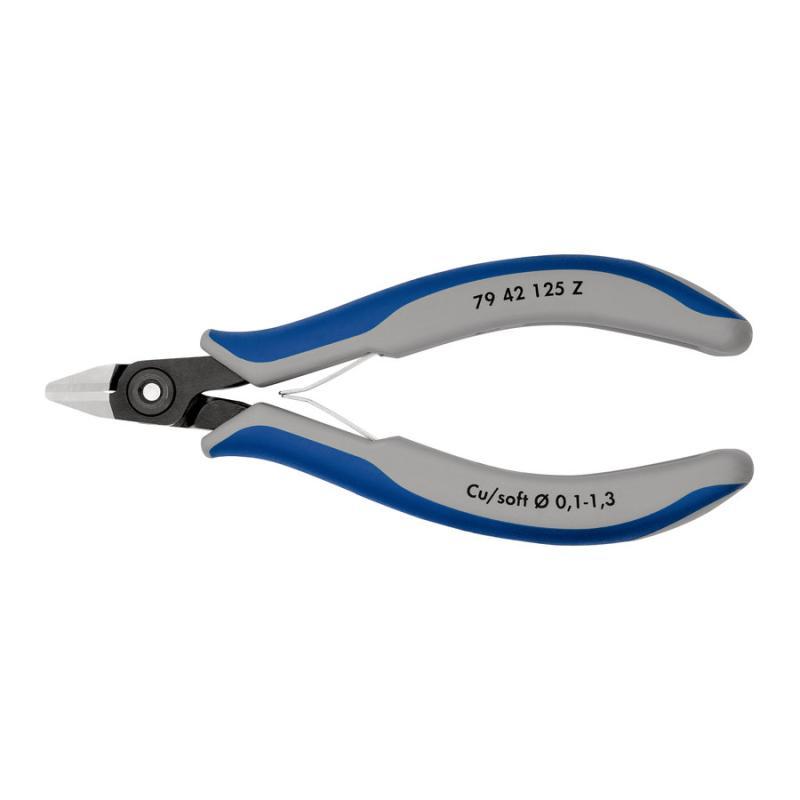 KNIPEX 79 42 125 Z Tronchese laterale di precisione per elettronica con impugnature multicomponente brunita 125 mm