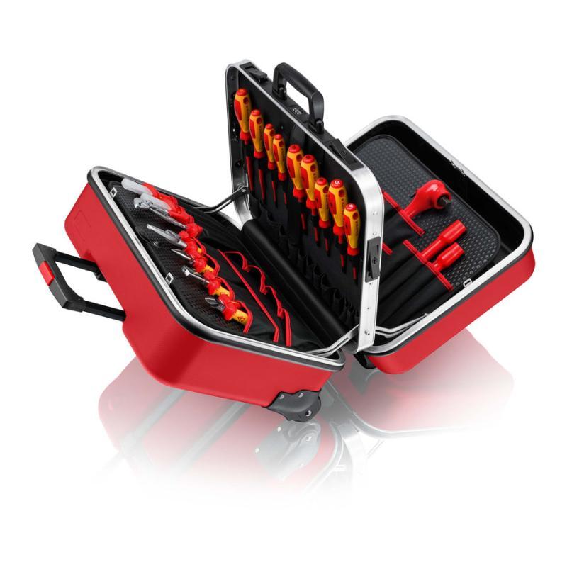 KNIPEX 98 99 15 Valigia portautensili "BIG Twin Move RED" Competenza elettrica 42 pezzi 290 mm