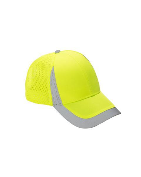 Berretto Alta Vis: Cappellino Alta Visibilità in Poliestere con Chiusura in Velcro - Rossini H029