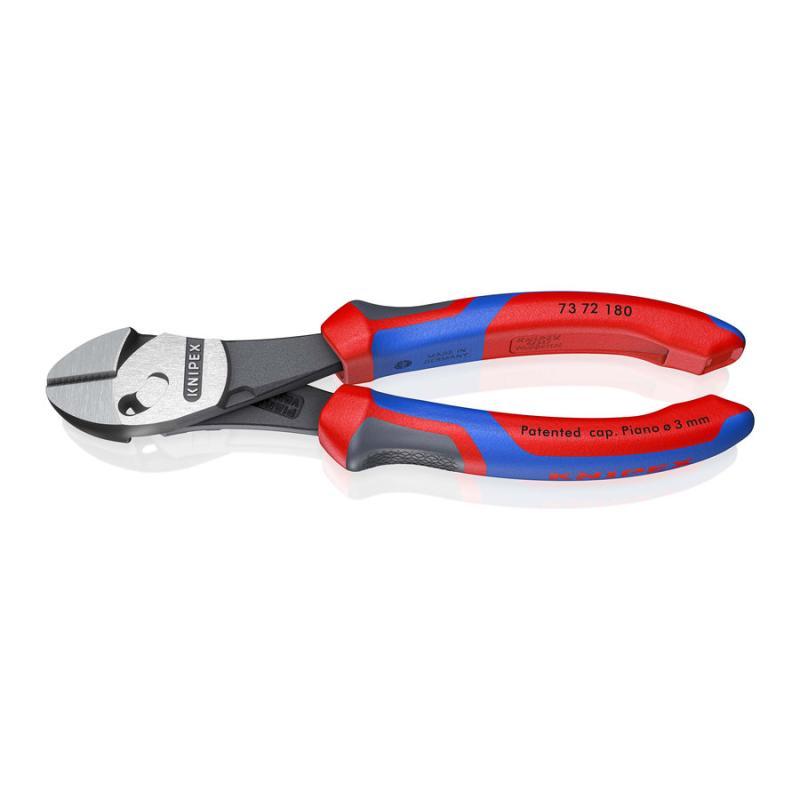KNIPEX 73 72 180 TwinForce® Tronchesi laterale ad alta prestazione con manici comfort atramentata nera 180 mm