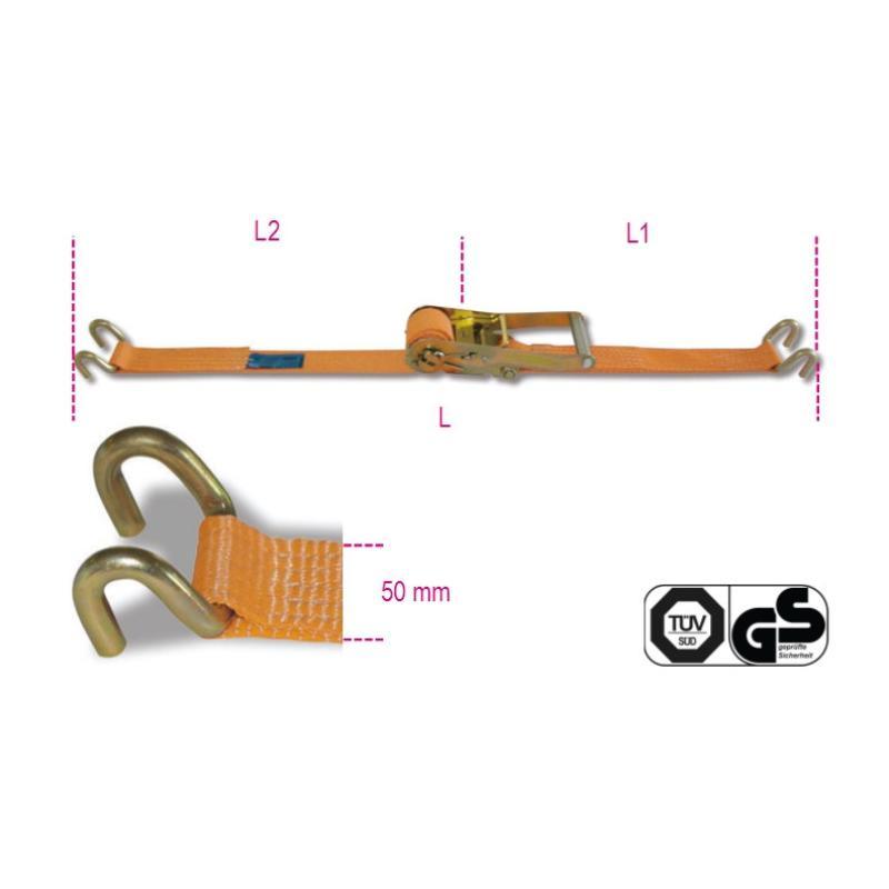 Sistema Di Ancoraggio A Cricchetto Lc 2500Kg Nastro In Poliestere Ad Alta Tenacità (Pes) Ganci Sponda 8182H/2 8,5 Robur 081820385