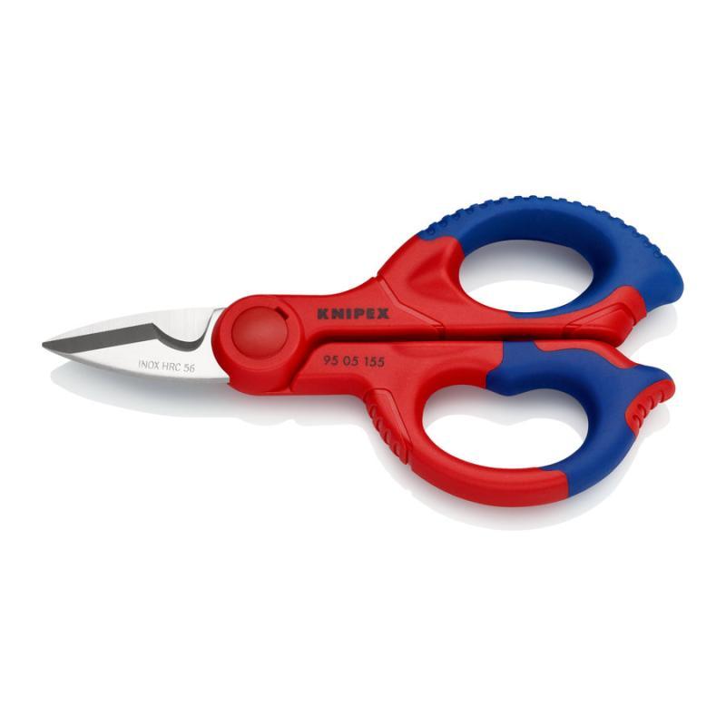 KNIPEX 95 05 155 SB Forbici da elettricista rivestiti in materiale bicomponente, rinforzato in fibra di vetro 160 mm