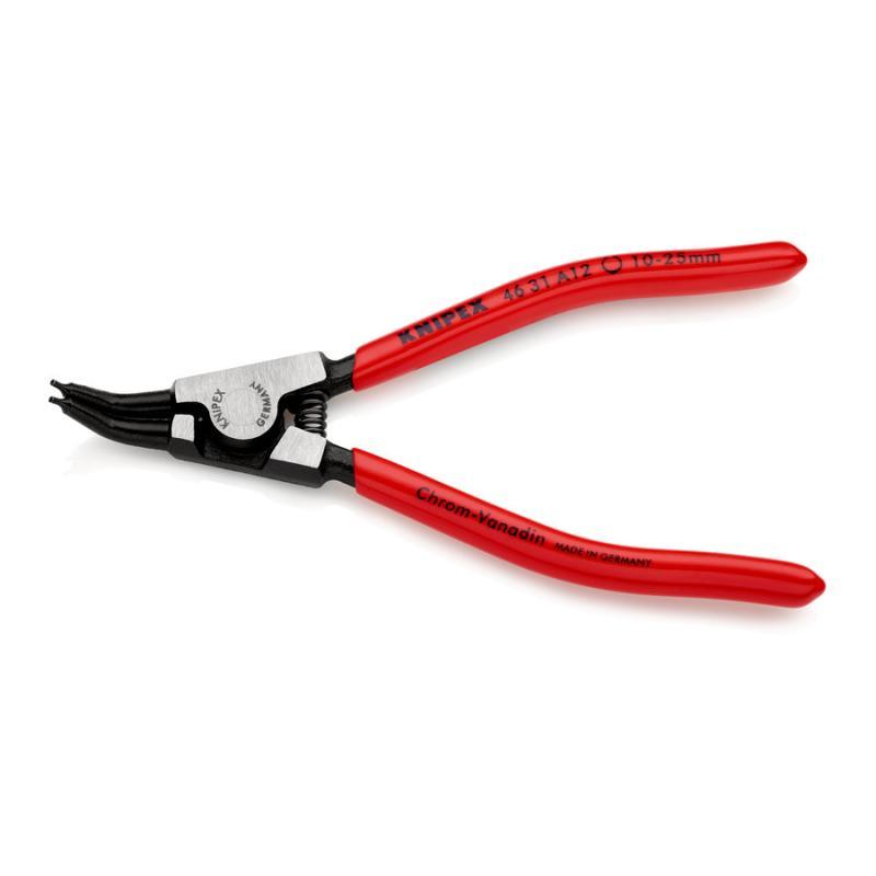 KNIPEX 46 31 A12 Pinza per anelli di sicurezza per anelli di sicurezza esterni su alberi angolazione a 45° rivestiti in resina sintetica atramentata nera 130 mm