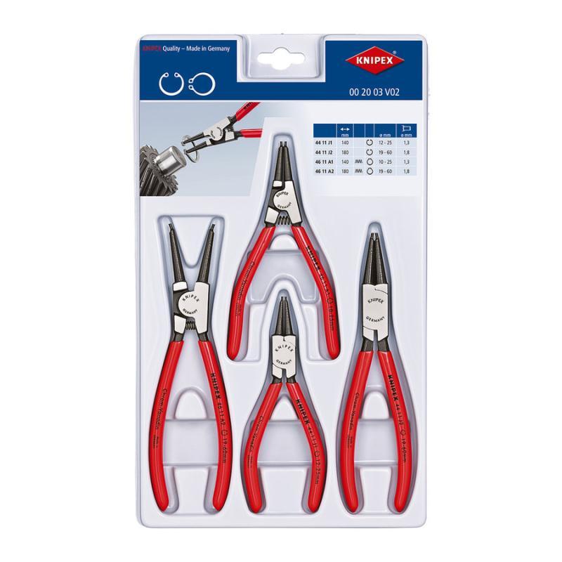 KNIPEX 00 20 03 V02 Assortimento di pinze per anelli di sicurezza 4 pezzi