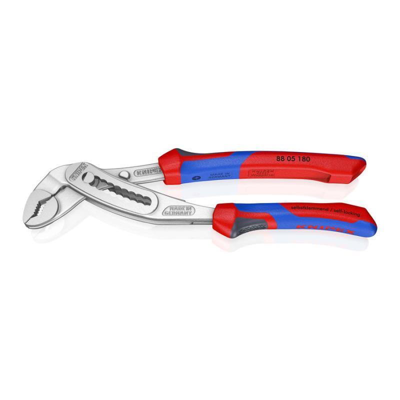 KNIPEX 88 05 180 Alligator® Pinza regolabile per tubi e dadi con manici comfort cromata 180 mm