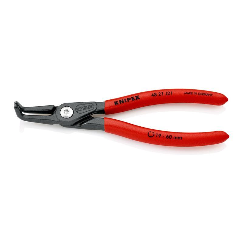 KNIPEX 48 21 J21 SB Pinza di precisione per anelli di sicurezza per anelli di sicurezza interni a fori rivestiti in resina sintetica antiscivolo bonderizzata grigia 165 mm in confezione Self-service