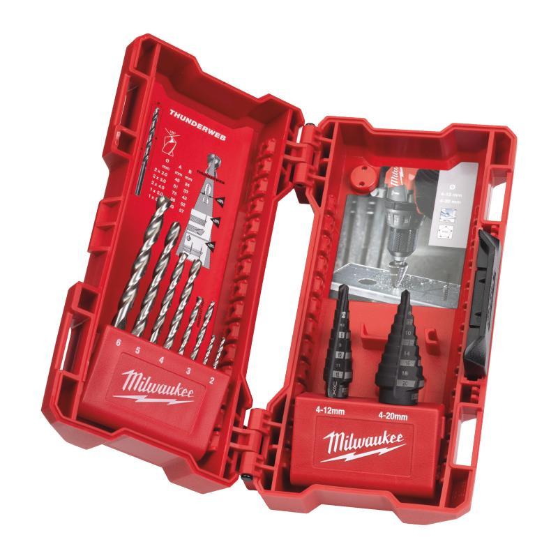 Set Frese A Gradino 1X4 -12/1Mm, 1X4-20/2Mm + Punte Ferro - Milwaukee 4932501119