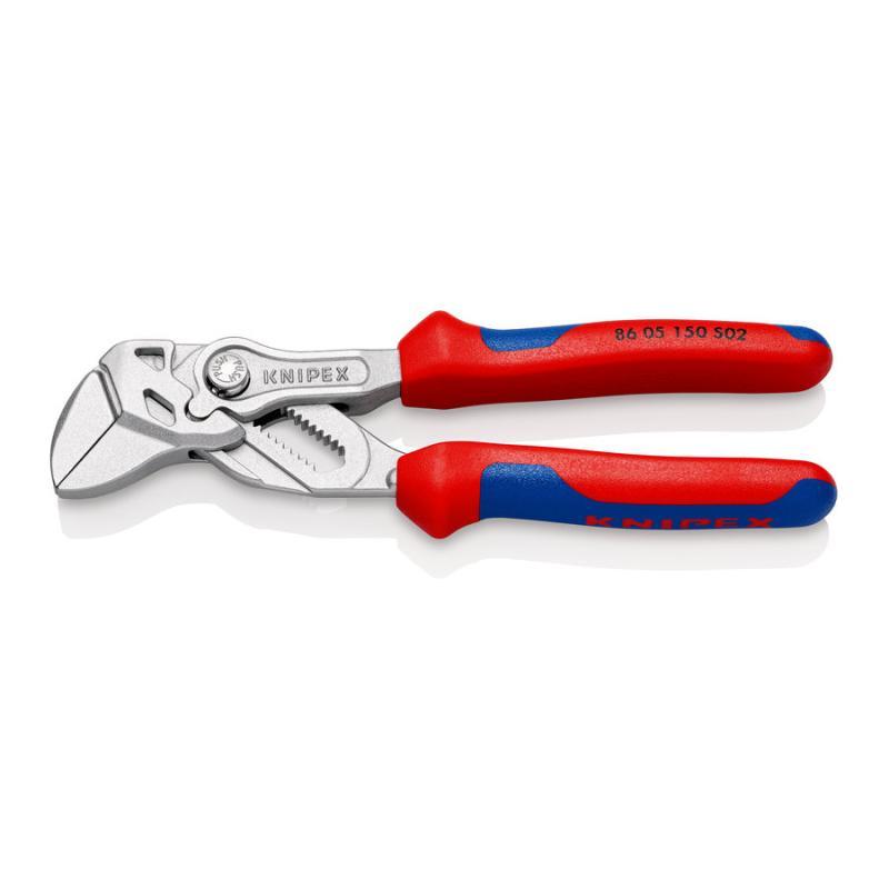 KNIPEX 86 05 150 S02 Pinza chiave con ganasce in materiale ruvido con manici comfort cromata 150 mm
