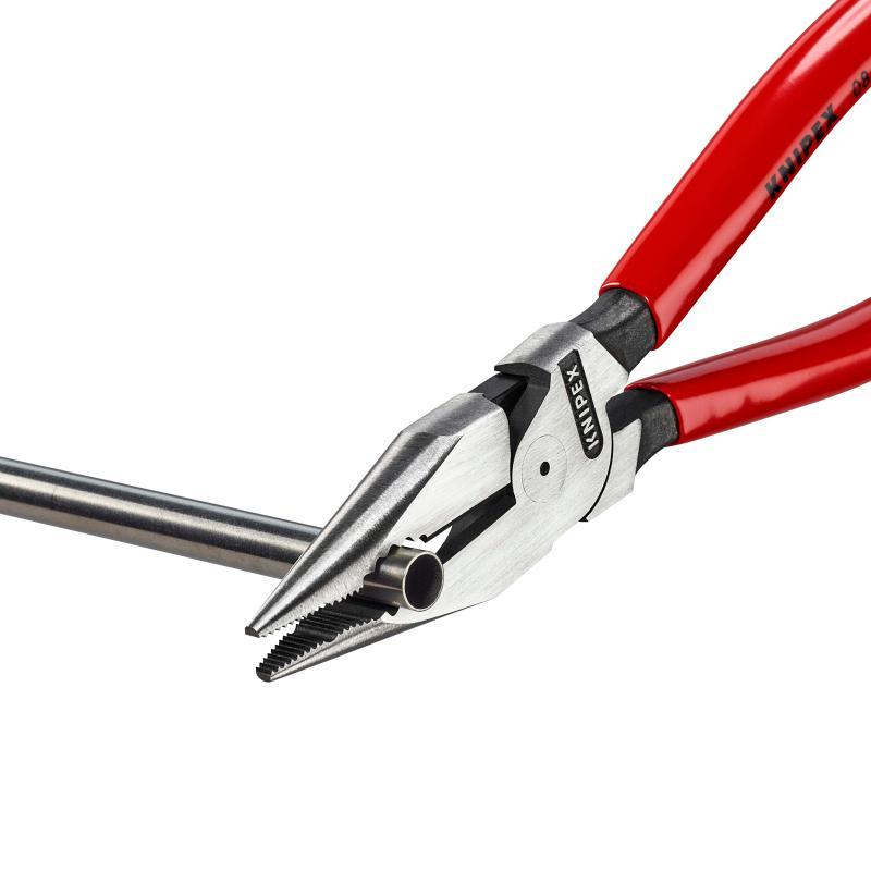 KNIPEX 08 21 185 Pinza universale con testa a punta rivestiti in resina sintetica atramentata nera 185 mm