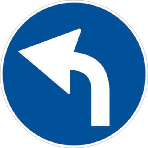 Cartello Preavviso Di Direzione Obbligatoria A Sinistra Figura II 80/e