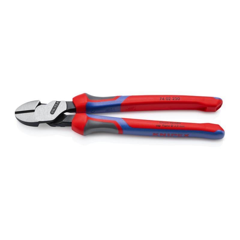 KNIPEX 74 02 250 Tronchese laterale per meccanica tipo forte con manici comfort atramentata nera 250 mm