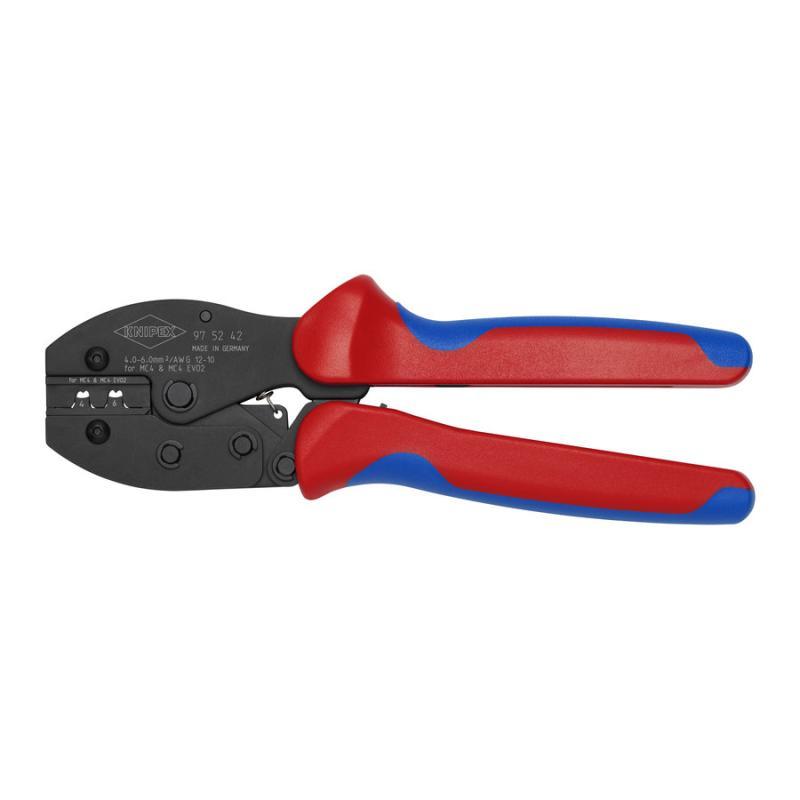 KNIPEX 97 52 42 SB PreciForce Pinza per capicorda per terminali MC4®/MC4® Evo 2 rivestiti in resina sintetica antiscivolo brunita 220 mm