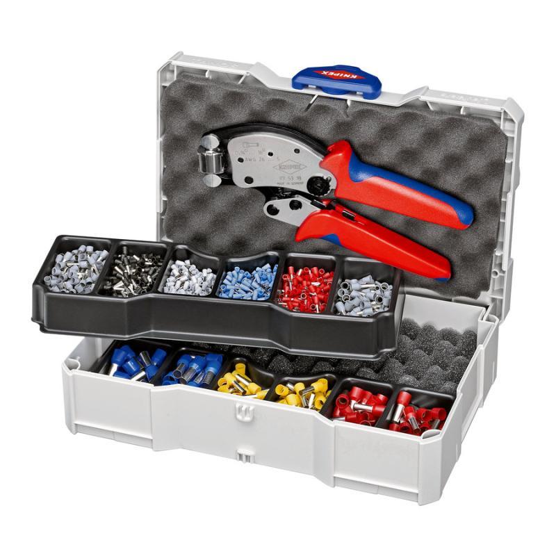 KNIPEX 97 90 13 Assortimento di capicorda per manicotti terminali con collare in plastica 11 pezzi 265 mm