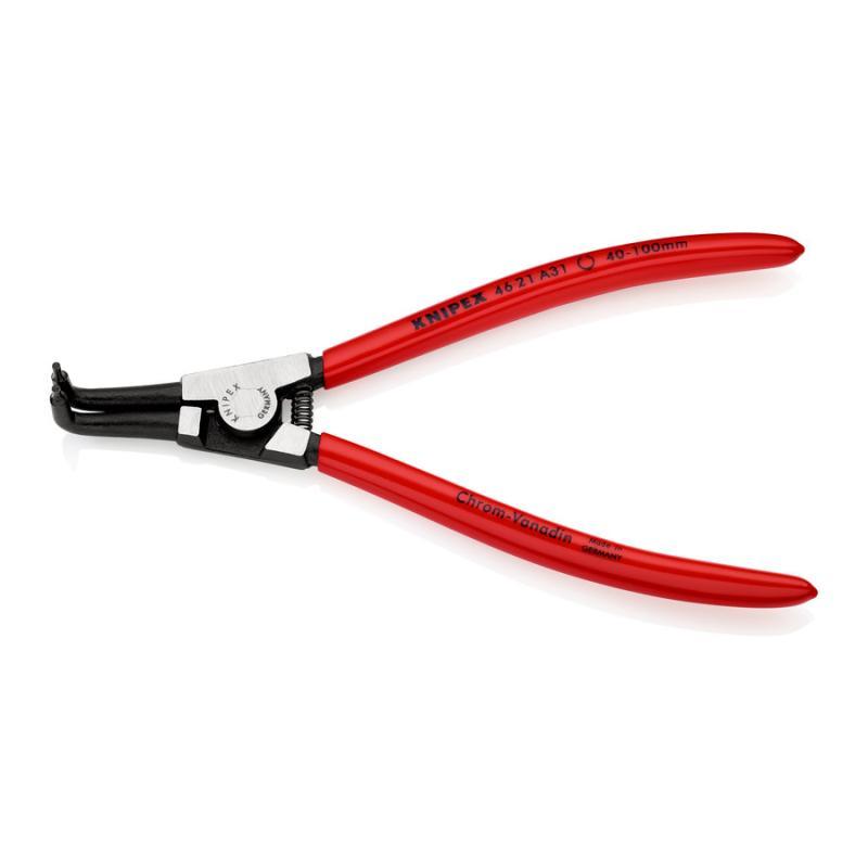 KNIPEX 46 21 A31 Pinza per anelli di sicurezza per anelli di sicurezza esterni su alberi rivestiti in resina sintetica atramentata nera 200 mm