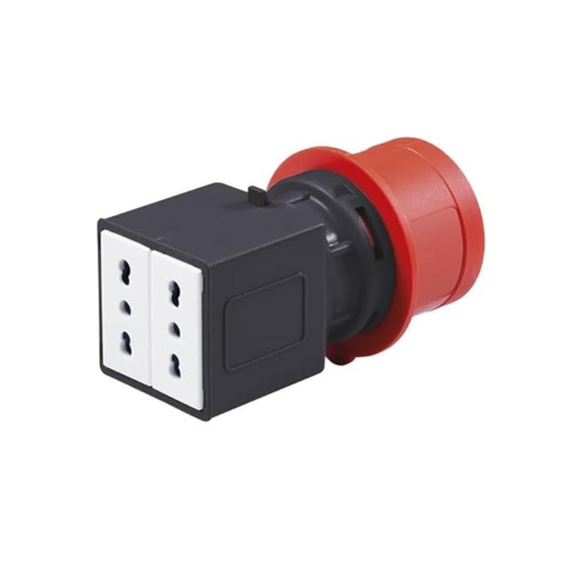 Adattatore Spina Industriale CEE 5P - 2 Prese IT P17/11 Bip.10/16A 250V IP20