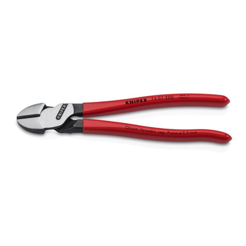 KNIPEX 74 01 200 SB Tronchese laterale per meccanica tipo forte rivestiti in resina sintetica atramentata nera 200 mm in confezione Self-service