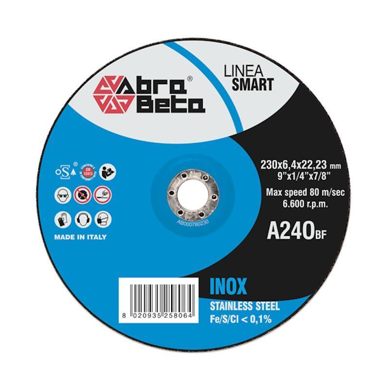 Disco Da Sbavo A Centro Depresso Per Acciaio Inox A240 Linea SMART ABRA BETA