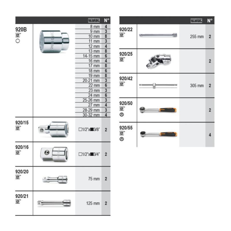 Assortimento 133 Utensili, Con Ganci Senza Pannello 6600 M/125 Beta 066000125