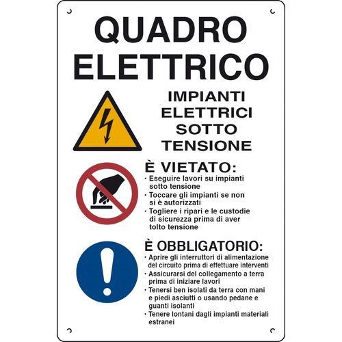Cartello in Kpl Quadro Elettrico 60x40 cm