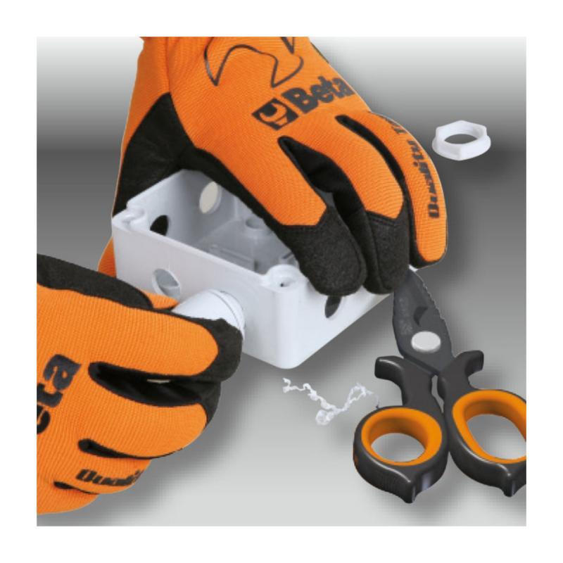 Forbici Per Elettricisti A Doppio Effetto, Con Profili A Fresa In Acciaio Inossidabile Rivestito In Dlc H-Safe 1128BAX-HS Beta H-SAFE 011284088