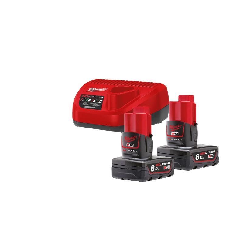 Energy Kit M12: 2 Batterie 6 Ah, 1 Caricabatterie - M12 NRG-602 - Milwaukee 4933451903