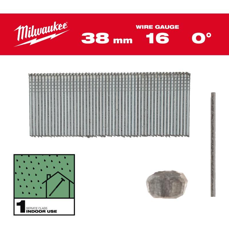 Groppini Testa 3 - Milwaukee — GROPPINO 16G/0/38mm/25/G/SC1 2500 pz