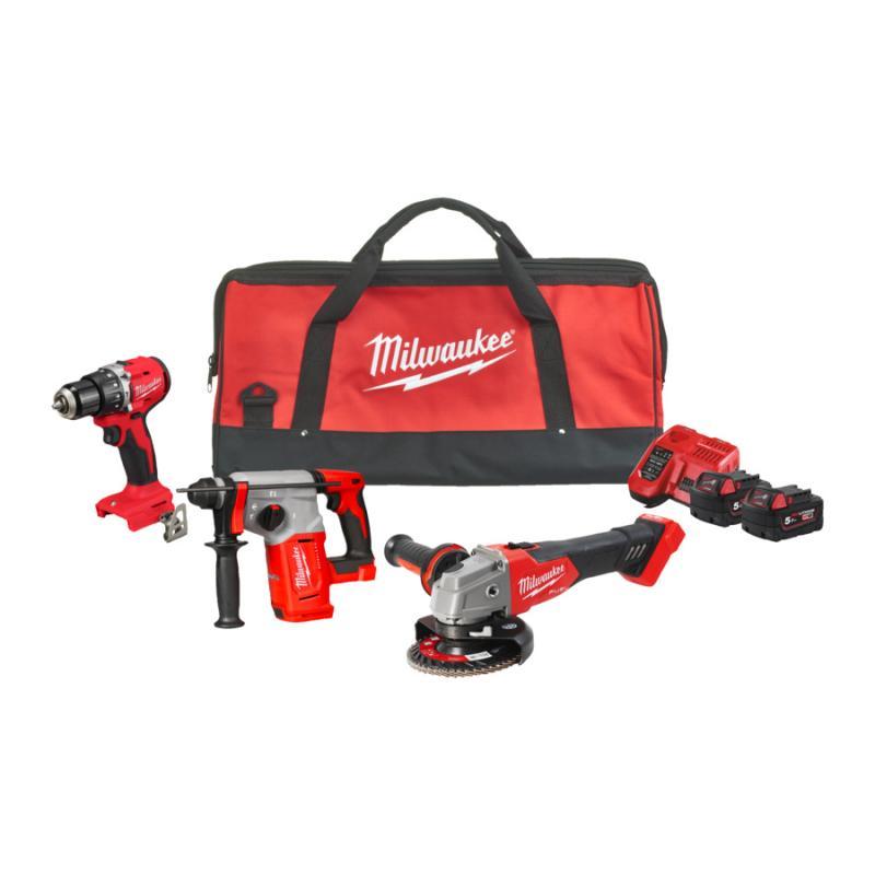 Kit Brushless Trapano E Tassellatore E Smerigliatrice Blpdrc + Fsag + Blh - M18 Ppa3-502