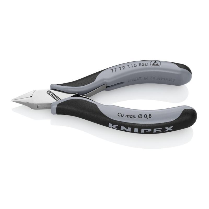 KNIPEX 77 72 115 ESD Tronchesi laterali per elettronica ESD con cerniera passante con impugnature multicomponente 115 mm