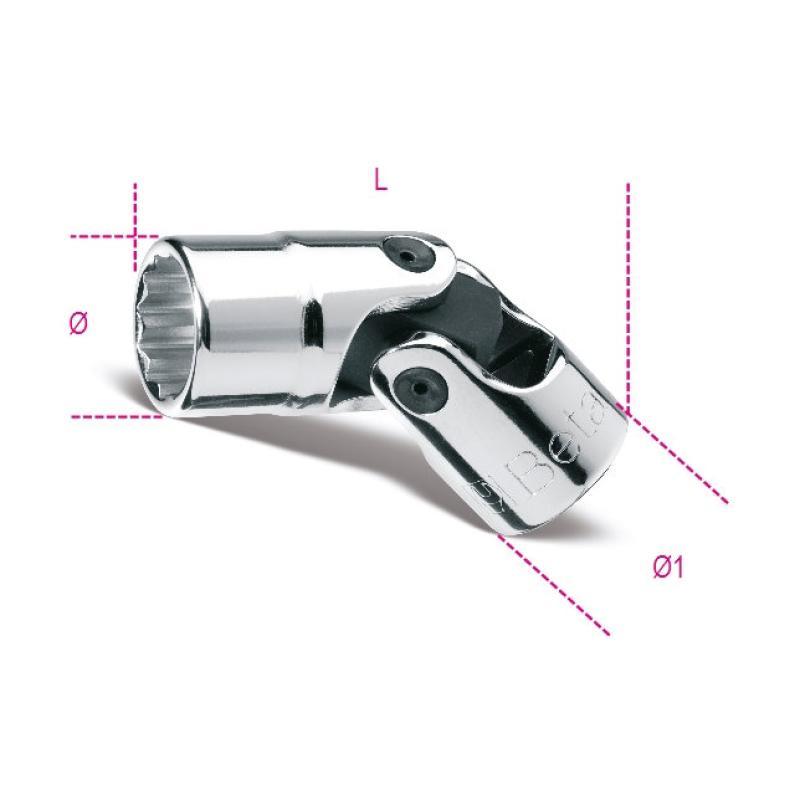 Chiavi A Bussola A Mano Snodate Con Attacco Quadro Femmina 3/8" Bocca Poligonale, Cromate 910B/SN Beta