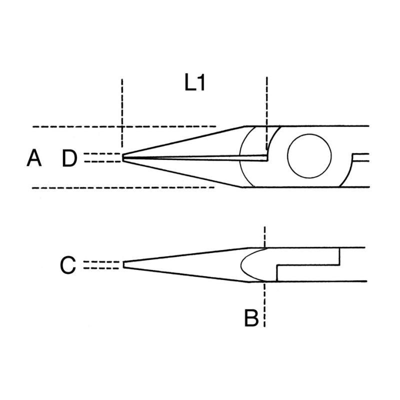 Pinza Per Elettronica A Becchi Mezzotondi Corti Lisci Impugnatura Bimateriale 1175BM Beta 011750101