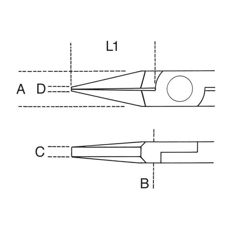 Pinza Per Elettronica A Becchi Piatti Corti Lisci Impugnatura Bimateriale 1171BM Beta 011710101