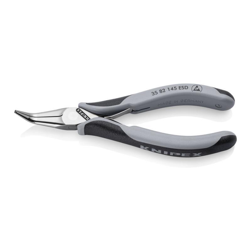 KNIPEX 35 82 145 ESD Pinza speciale per elettronica ESD con cerniera passante con impugnature multicomponente pulita a specchio 145 mm