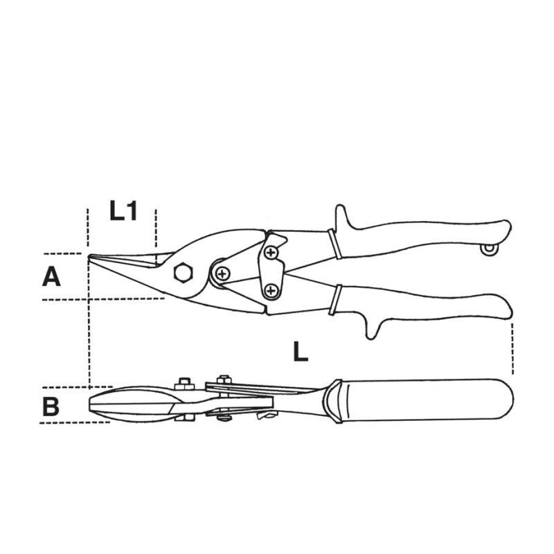 Cesoia A Doppia Leva Sinistrorsa Lame Curve 1124 Beta 011240020